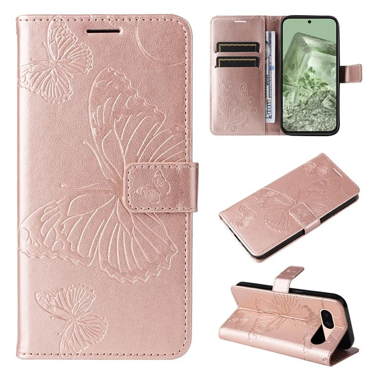 KT Imprinting Flower Series-2 For Google Pixel 8a Cover Imprinted Phone Leather Case
