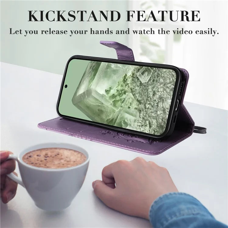 KT Imprinting Flower Series-2 For Google Pixel 8a Cover Imprinted Phone Leather Case