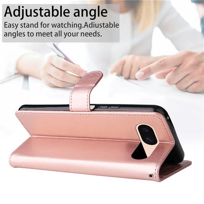 For Google Pixel 8a KT Imprinting Flower Series-4 Case Stand PU Leather Cell Phone Cover Wallet