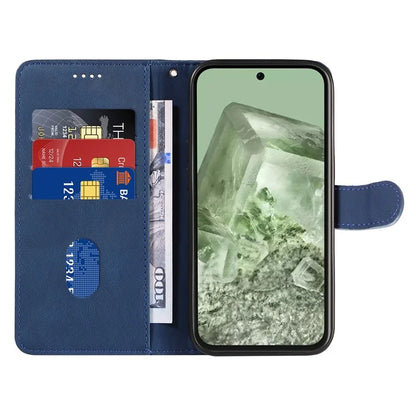 For Google Pixel 8a Phone Case Stand Leather Phone Cover with Imprinted Line Design