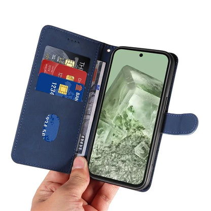 For Google Pixel 8a Phone Case Stand Leather Phone Cover with Imprinted Line Design