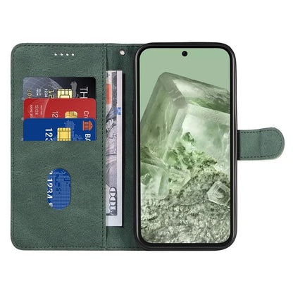For Google Pixel 8a Phone Case Stand Leather Phone Cover with Imprinted Line Design