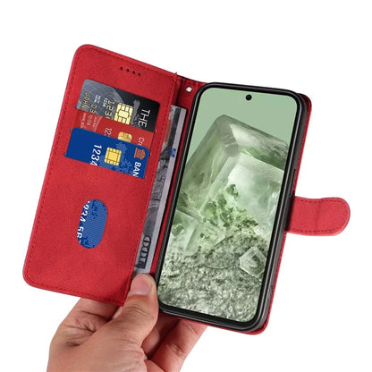 For Google Pixel 8a Phone Case Stand Leather Phone Cover with Imprinted Line Design