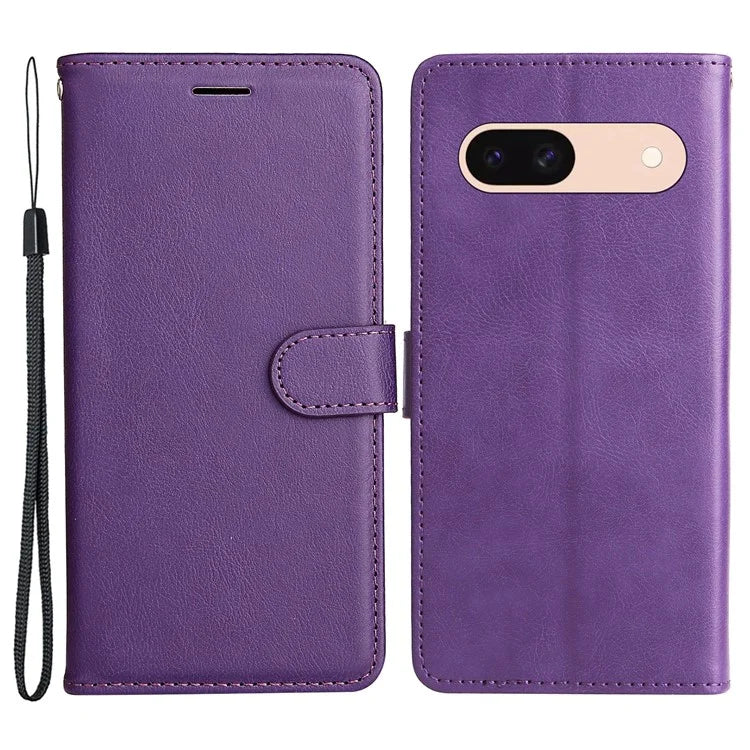 KT Leather Series-2 For Google Pixel 8a Anti-Scratch PU Leather Shell Solid Color Stand Phone Case Wallet