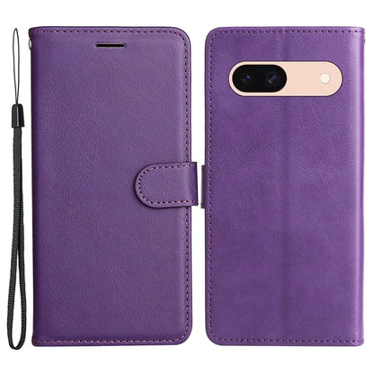 KT Leather Series-2 For Google Pixel 8a Anti-Scratch PU Leather Shell Solid Color Stand Phone Case Wallet