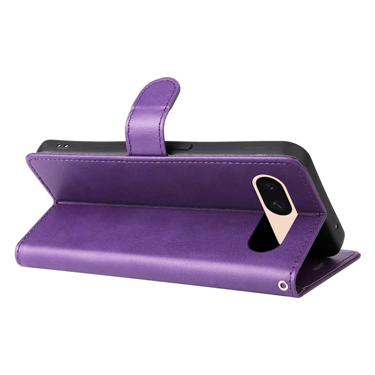 KT Leather Series-2 For Google Pixel 8a Anti-Scratch PU Leather Shell Solid Color Stand Phone Case Wallet