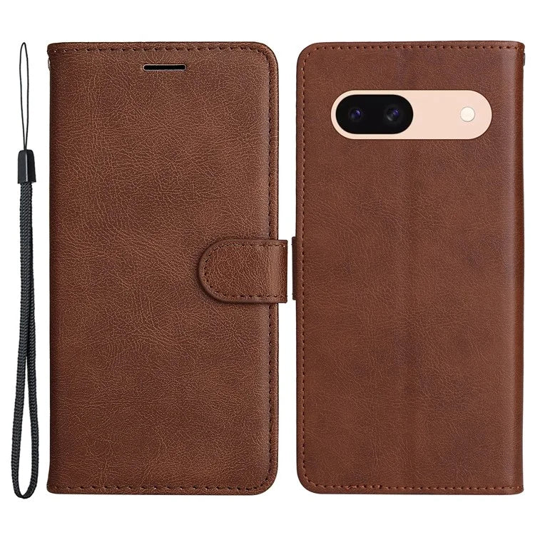 KT Leather Series-2 For Google Pixel 8a Anti-Scratch PU Leather Shell Solid Color Stand Phone Case Wallet