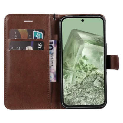 KT Leather Series-2 For Google Pixel 8a Anti-Scratch PU Leather Shell Solid Color Stand Phone Case Wallet