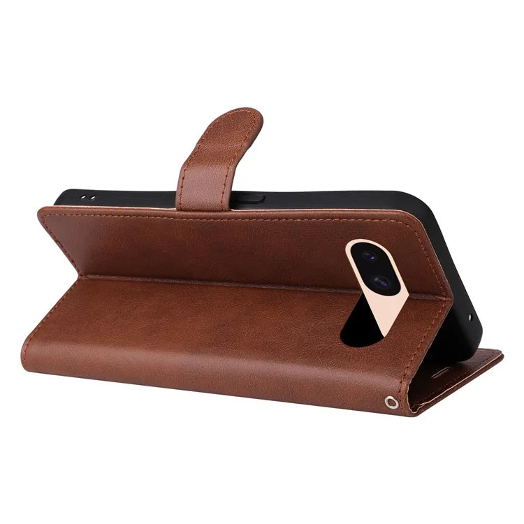 KT Leather Series-2 For Google Pixel 8a Anti-Scratch PU Leather Shell Solid Color Stand Phone Case Wallet