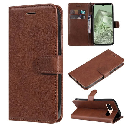 KT Leather Series-2 For Google Pixel 8a Anti-Scratch PU Leather Shell Solid Color Stand Phone Case Wallet