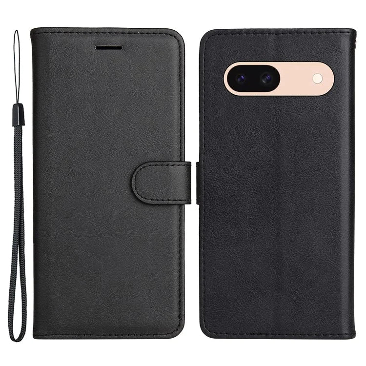 KT Leather Series-2 For Google Pixel 8a Anti-Scratch PU Leather Shell Solid Color Stand Phone Case Wallet