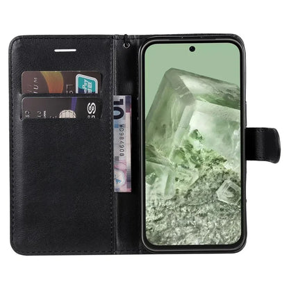 KT Leather Series-2 For Google Pixel 8a Anti-Scratch PU Leather Shell Solid Color Stand Phone Case Wallet
