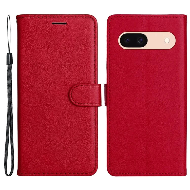 KT Leather Series-2 For Google Pixel 8a Anti-Scratch PU Leather Shell Solid Color Stand Phone Case Wallet