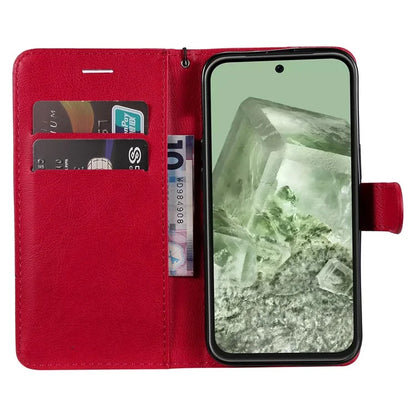 KT Leather Series-2 For Google Pixel 8a Anti-Scratch PU Leather Shell Solid Color Stand Phone Case Wallet