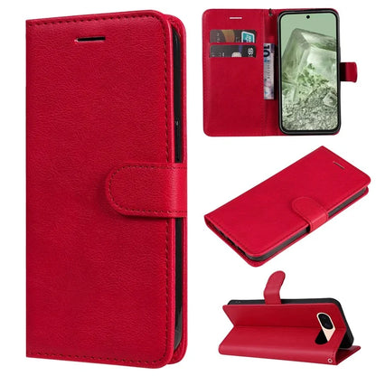 KT Leather Series-2 For Google Pixel 8a Anti-Scratch PU Leather Shell Solid Color Stand Phone Case Wallet