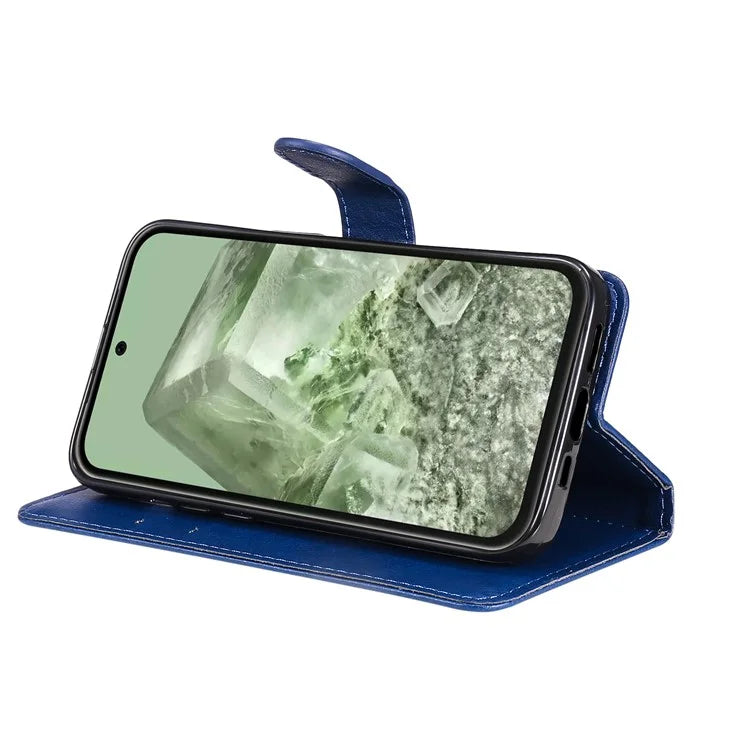 KT Leather Series-2 For Google Pixel 8a Anti-Scratch PU Leather Shell Solid Color Stand Phone Case Wallet