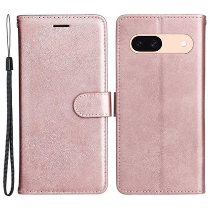 KT Leather Series-2 For Google Pixel 8a Anti-Scratch PU Leather Shell Solid Color Stand Phone Case Wallet