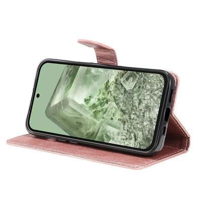KT Leather Series-2 For Google Pixel 8a Anti-Scratch PU Leather Shell Solid Color Stand Phone Case Wallet