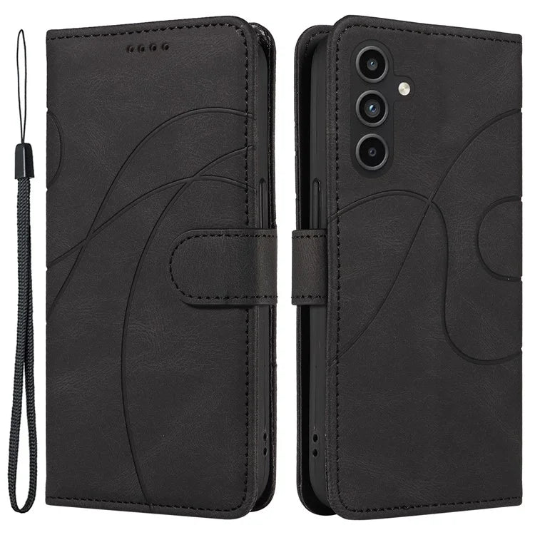 For Samsung Galaxy A15 5G Case Wallet Imprinted Line Leather Phone Cover