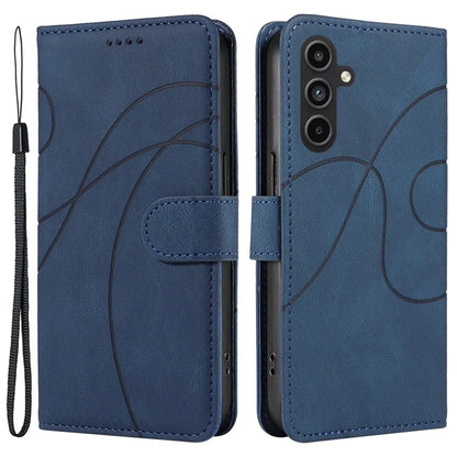 For Samsung Galaxy A15 5G Case Wallet Imprinted Line Leather Phone Cover