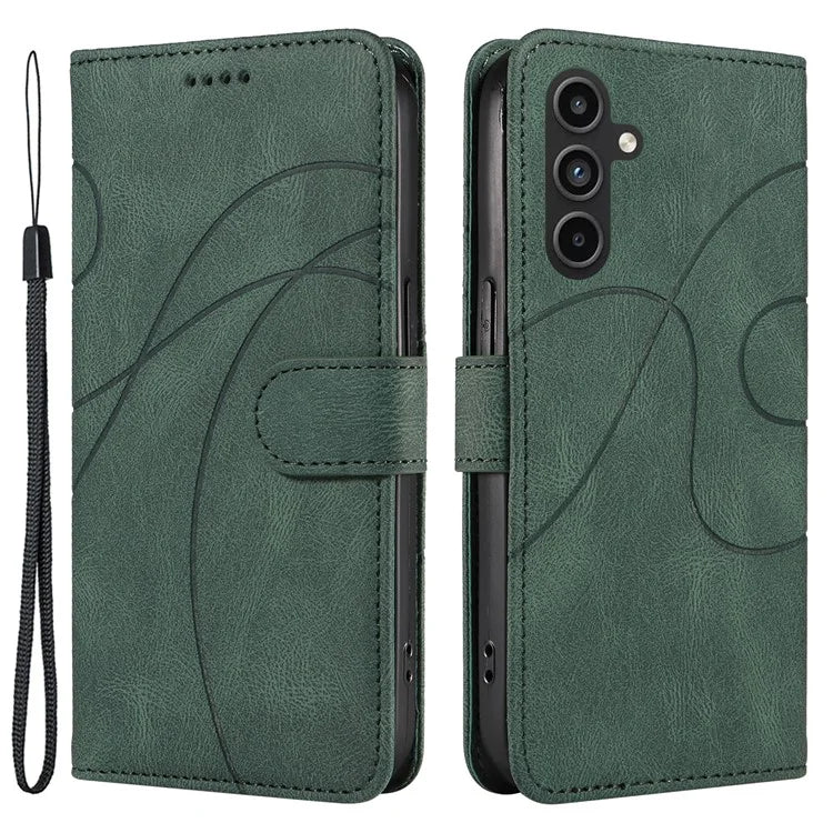 For Samsung Galaxy A15 5G Case Wallet Imprinted Line Leather Phone Cover