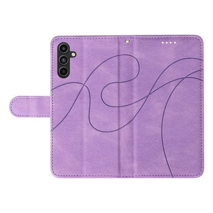 For Samsung Galaxy A15 5G Case Wallet Imprinted Line Leather Phone Cover