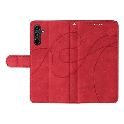 For Samsung Galaxy A15 5G Case Wallet Imprinted Line Leather Phone Cover