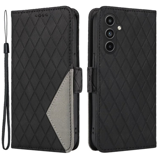 For Samsung Galaxy A15 5G Protective Case Rhombus Imprinted Leather Flip Phone Cover