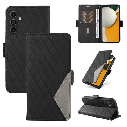 For Samsung Galaxy A15 5G Protective Case Rhombus Imprinted Leather Flip Phone Cover