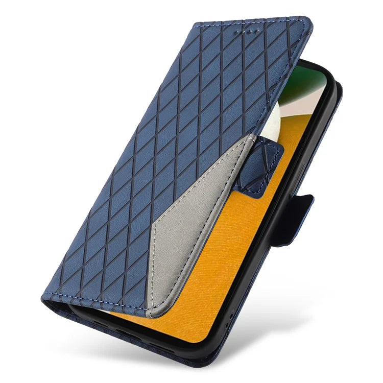 For Samsung Galaxy A15 5G Protective Case Rhombus Imprinted Leather Flip Phone Cover