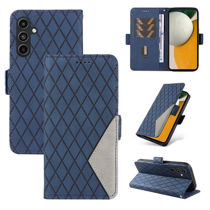 For Samsung Galaxy A15 5G Protective Case Rhombus Imprinted Leather Flip Phone Cover