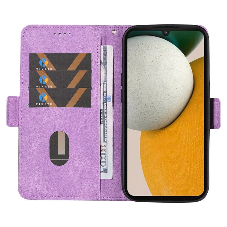 For Samsung Galaxy A15 5G Protective Case Rhombus Imprinted Leather Flip Phone Cover