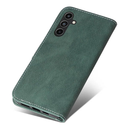 For Samsung Galaxy A15 5G Case Three-color Splicing Wallet Stand Phone Cover with Strap