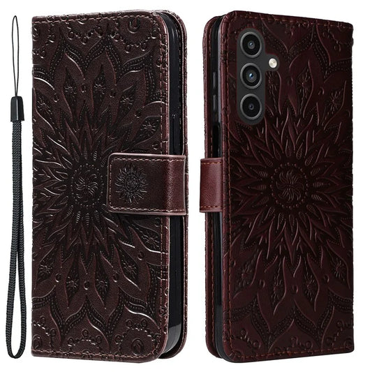 KT Imprinting Flower Series-1 For Samsung Galaxy A15 5G Leather Case Wallet Phone Cover
