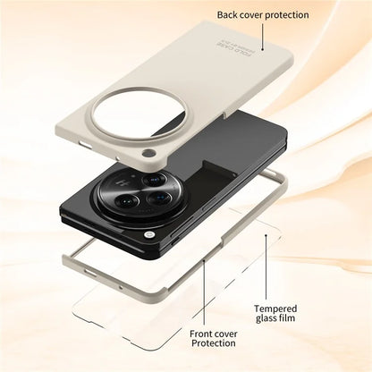 For OnePlus Open Case PC Folding Phone Cover with Tempered Glass Film