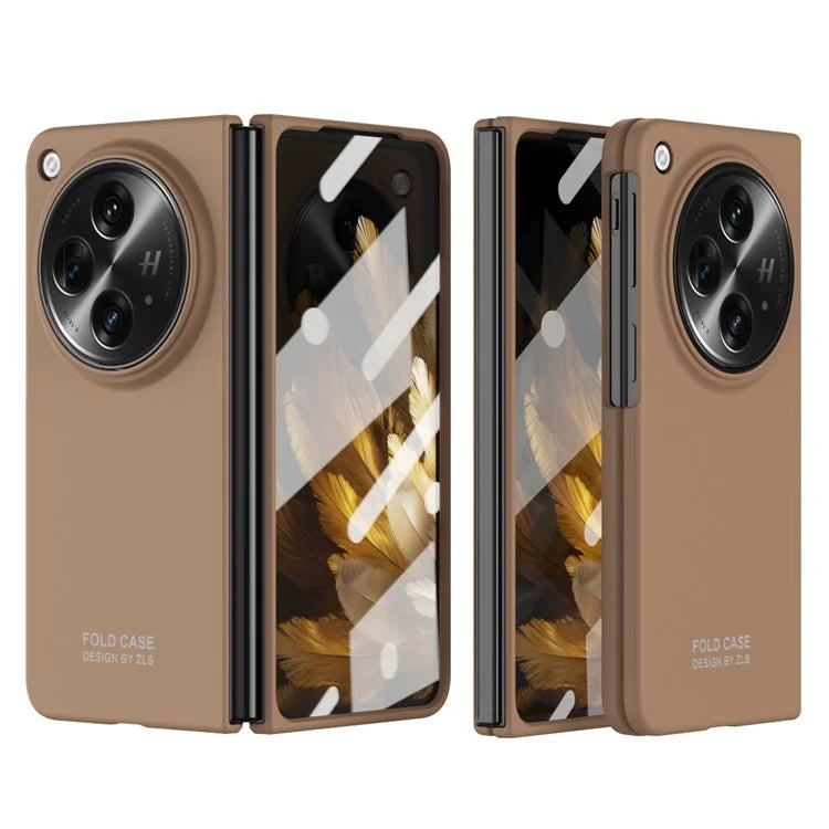 For OnePlus Open Case PC Folding Phone Cover with Tempered Glass Film