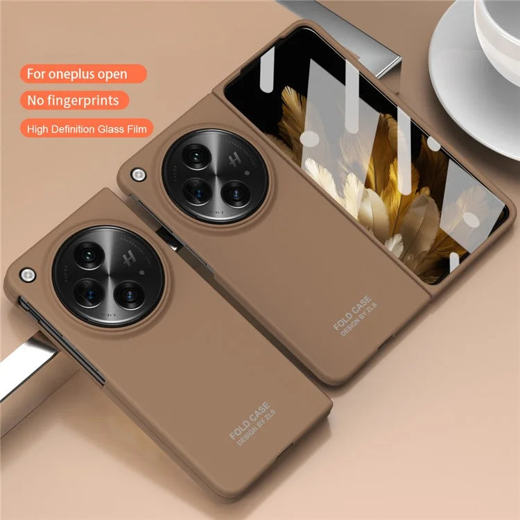 For OnePlus Open Case PC Folding Phone Cover with Tempered Glass Film