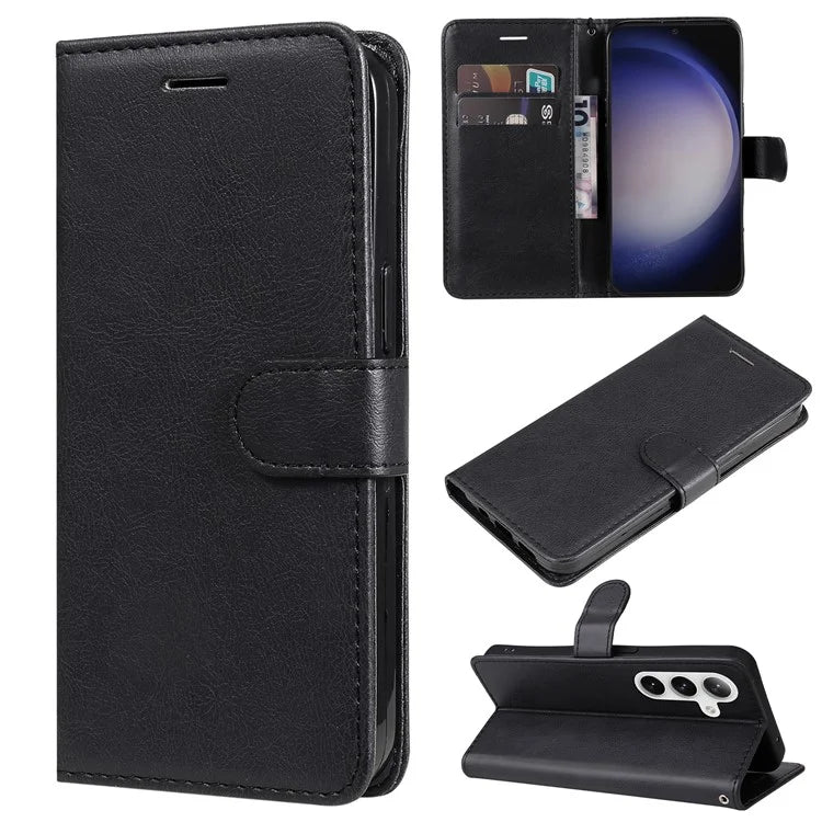 KT Leather Series-2 For Samsung Galaxy S24+ Case Solid Color Leather Phone Wallet Cover