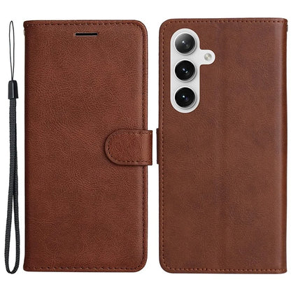 KT Leather Series-2 For Samsung Galaxy S24+ Case Solid Color Leather Phone Wallet Cover