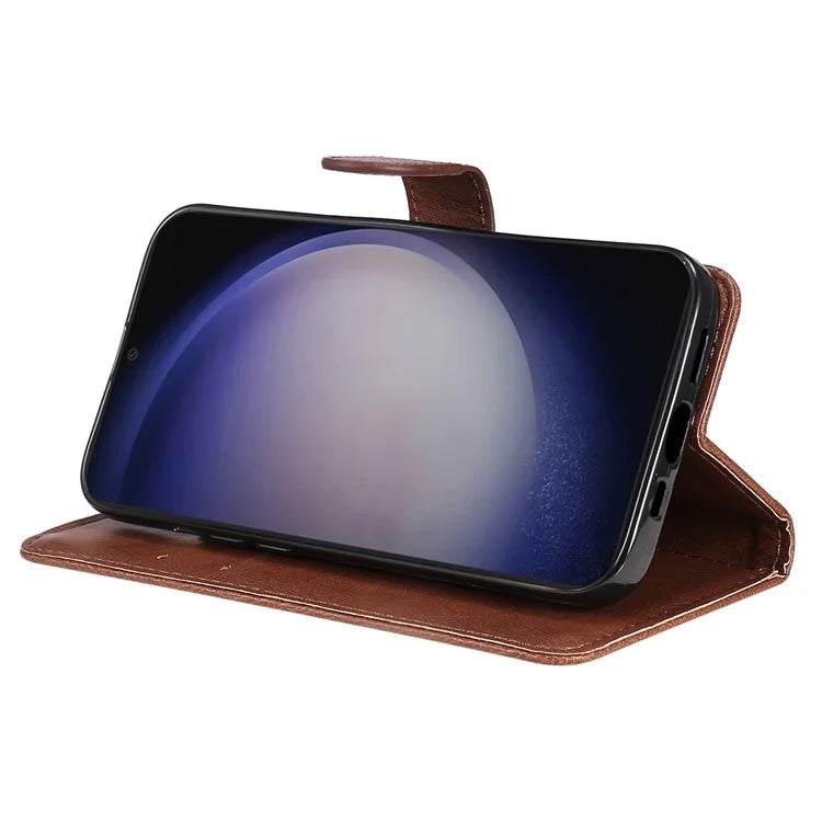 KT Leather Series-2 For Samsung Galaxy S24+ Case Solid Color Leather Phone Wallet Cover