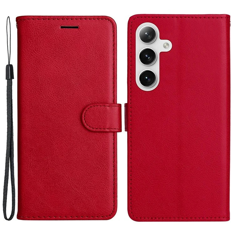KT Leather Series-2 For Samsung Galaxy S24+ Case Solid Color Leather Phone Wallet Cover