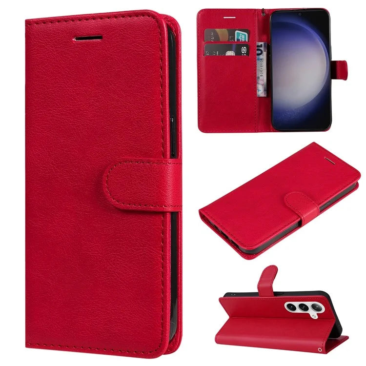 KT Leather Series-2 For Samsung Galaxy S24+ Case Solid Color Leather Phone Wallet Cover