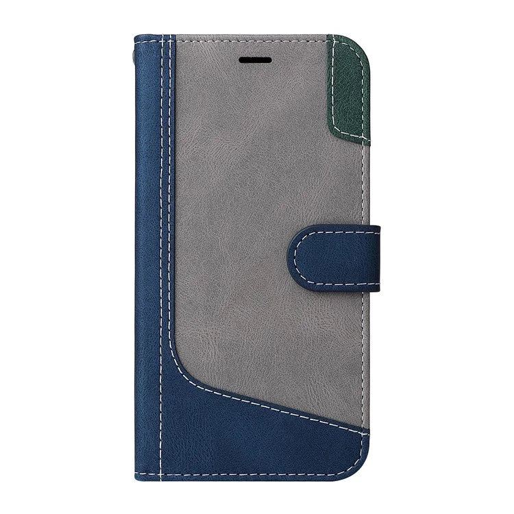 For Samsung Galaxy S24+ Case Three-color Splicing Wallet Phone Cover with Strap