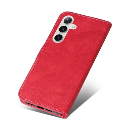 For Samsung Galaxy S24+ Case Three-color Splicing Wallet Phone Cover with Strap