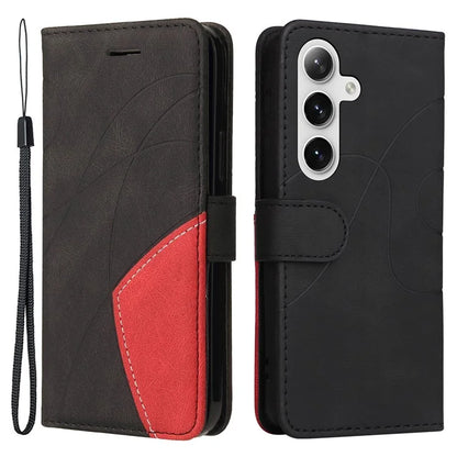 KT Leather Series-1 For Samsung Galaxy S24+ Phone Case Dual Color Spilicing Wallet Cover