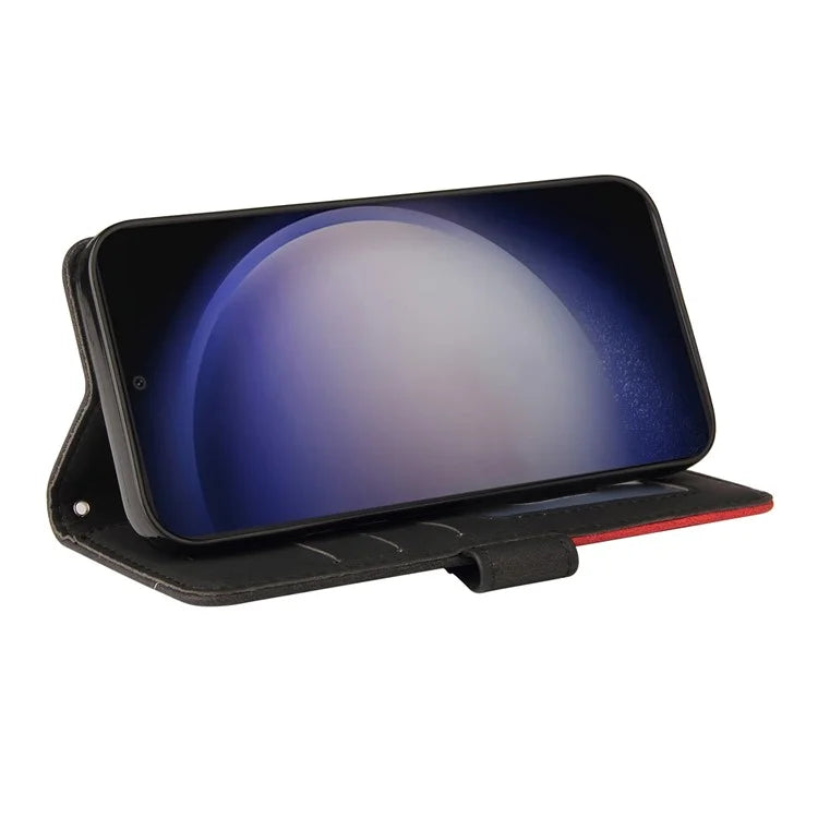 KT Leather Series-1 For Samsung Galaxy S24+ Phone Case Dual Color Spilicing Wallet Cover