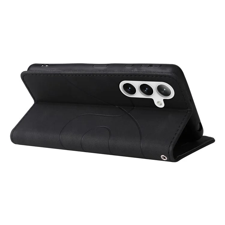 KT Leather Series-1 For Samsung Galaxy S24+ Phone Case Dual Color Spilicing Wallet Cover