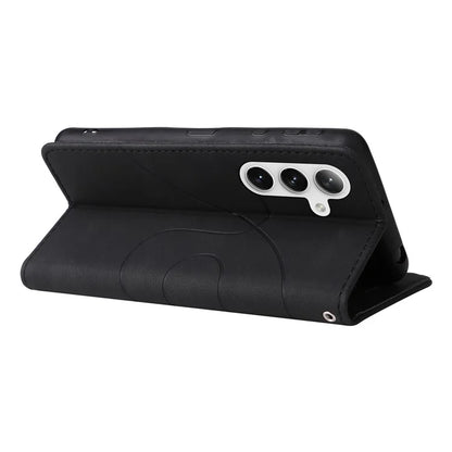 KT Leather Series-1 For Samsung Galaxy S24+ Phone Case Dual Color Spilicing Wallet Cover