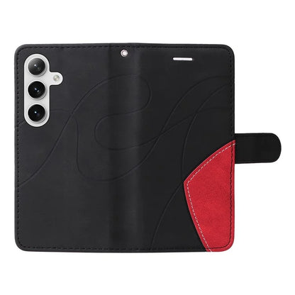 KT Leather Series-1 For Samsung Galaxy S24+ Phone Case Dual Color Spilicing Wallet Cover