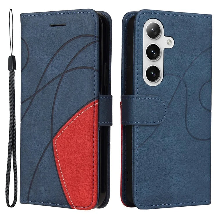 KT Leather Series-1 For Samsung Galaxy S24+ Phone Case Dual Color Spilicing Wallet Cover